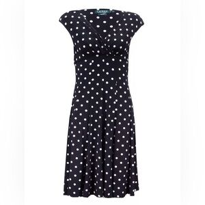 Vintage LAUREN Ralph Lauren Black  & White Polkadot Dress Women’s Size 6